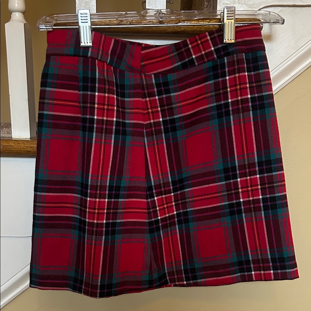 Copper Key Red Plaid Mini Skirt